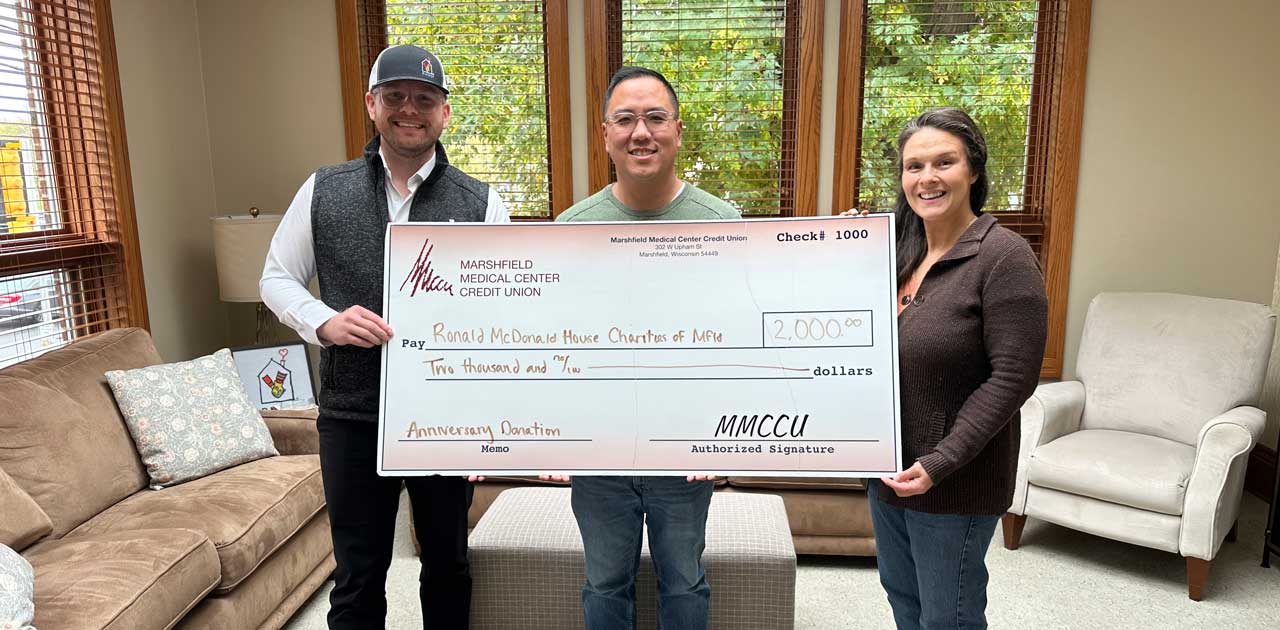 MMCCU-60th-RMHC-Donation-Web donation to ronald mcdonald house in Marshfield